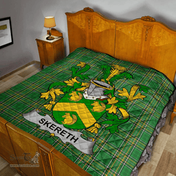 Scottish Skereth Or Skerret Irish Coat of Arms Family Crest Quilt Irish National Tartan Irish County Quilts