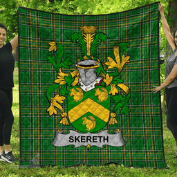 Scottish Skereth Or Skerret Irish Coat of Arms Family Crest Quilt Irish National Tartan Irish County Quilts