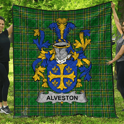 Scottish Alveston Irish Coat of Arms Family Crest Quilt Irish National Tartan Irish County Quilts