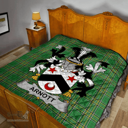 Scottish Arnott Irish Coat of Arms Family Crest Quilt Irish National Tartan Irish County Quilts