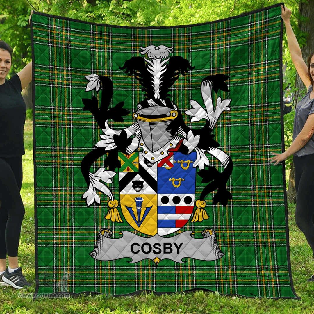 Scottish Cosby (Lord Sydney) Irish Coat of Arms Family Crest Quilt Irish National Tartan Irish County Quilts