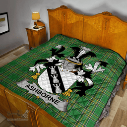 Scottish Ashborne Irish Coat of Arms Family Crest Quilt Irish National Tartan Irish County Quilts