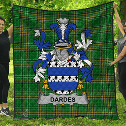 Scottish Dardes Or Dardis Irish Coat of Arms Family Crest Quilt Irish National Tartan Irish County Quilts
