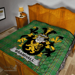 Scottish Bramhall Irish Coat of Arms Family Crest Quilt Irish National Tartan Irish County Quilts