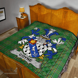Scottish Coyne Or O'Coyne Irish Coat of Arms Family Crest Quilt Irish National Tartan Irish County Quilts