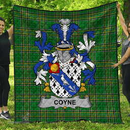 Scottish Coyne Or O'Coyne Irish Coat of Arms Family Crest Quilt Irish National Tartan Irish County Quilts