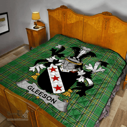 Scottish Gleeson Or O'Glissane Irish Coat of Arms Family Crest Quilt Irish National Tartan Irish County Quilts