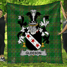Scottish Gleeson Or O'Glissane Irish Coat of Arms Family Crest Quilt Irish National Tartan Irish County Quilts