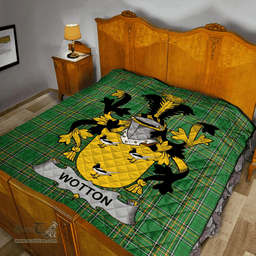 Scottish Wotton Irish Coat of Arms Family Crest Quilt Irish National Tartan Irish County Quilts