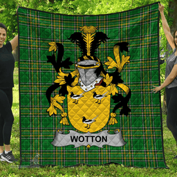 Scottish Wotton Irish Coat of Arms Family Crest Quilt Irish National Tartan Irish County Quilts