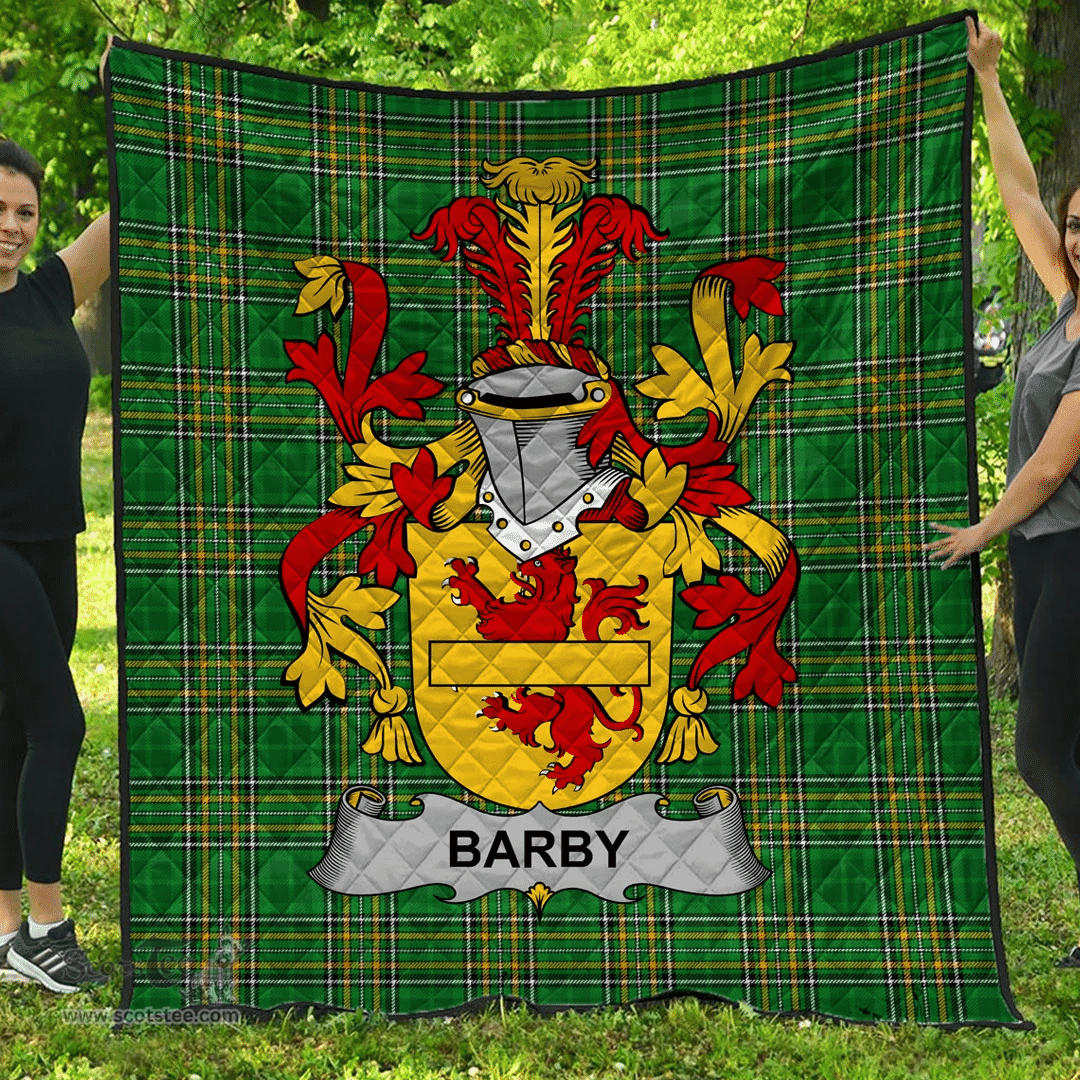 Scottish Barby Irish Coat of Arms Family Crest Quilt Irish National Tartan Irish County Quilts