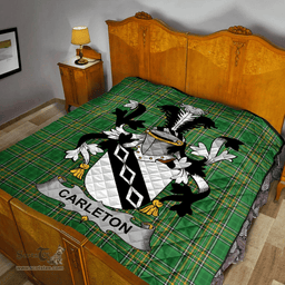Scottish Carleton Irish Coat of Arms Family Crest Quilt Irish National Tartan Irish County Quilts