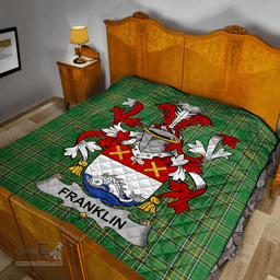 Scottish Franklin Irish Coat of Arms Family Crest Quilt Irish National Tartan Irish County Quilts