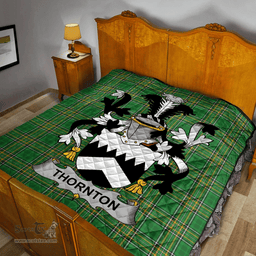 Scottish Thornton Irish Coat of Arms Family Crest Quilt Irish National Tartan Irish County Quilts