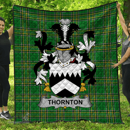Scottish Thornton Irish Coat of Arms Family Crest Quilt Irish National Tartan Irish County Quilts