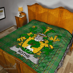 Scottish Rothe Irish Coat of Arms Family Crest Quilt Irish National Tartan Irish County Quilts