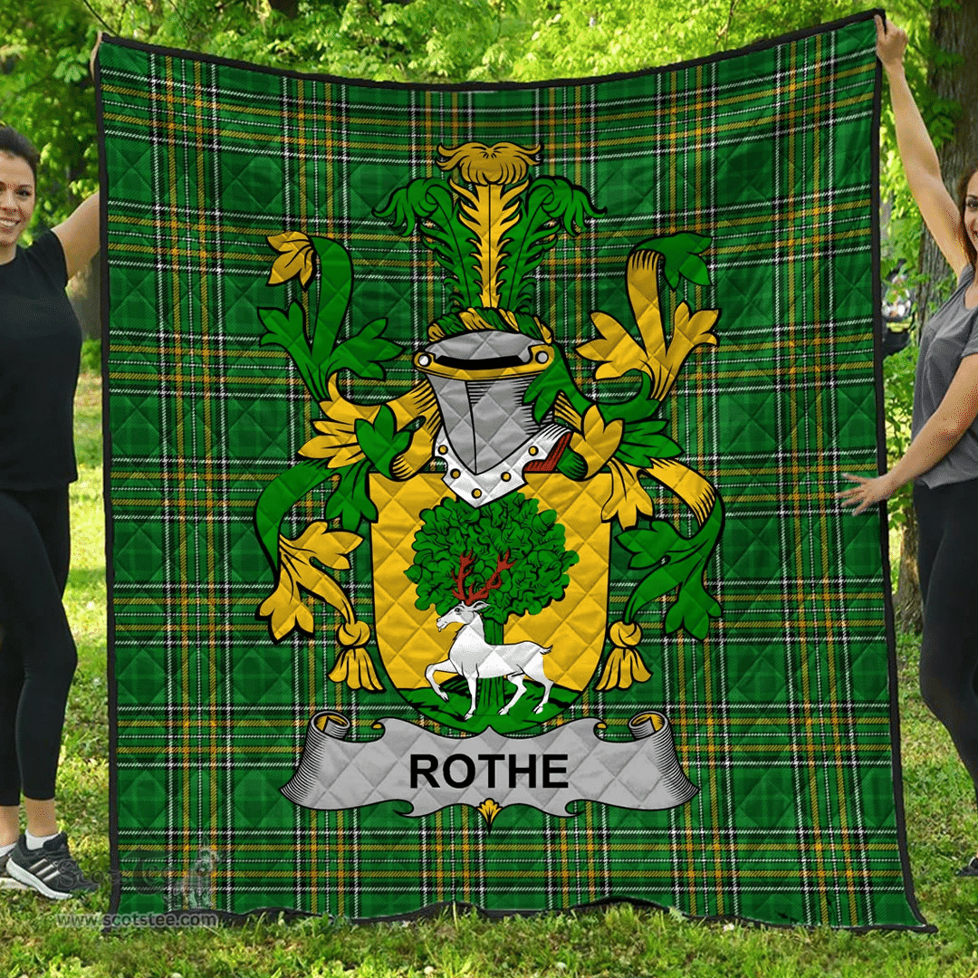 Scottish Rothe Irish Coat of Arms Family Crest Quilt Irish National Tartan Irish County Quilts