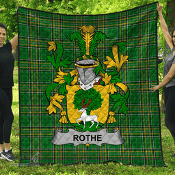Scottish Rothe Irish Coat of Arms Family Crest Quilt Irish National Tartan Irish County Quilts