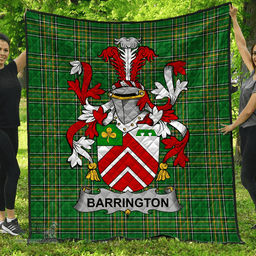 Scottish Barrington Irish Coat of Arms Family Crest Quilt Irish National Tartan Irish County Quilts