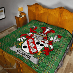 Scottish Clarke Irish Coat of Arms Family Crest Quilt Irish National Tartan Irish County Quilts