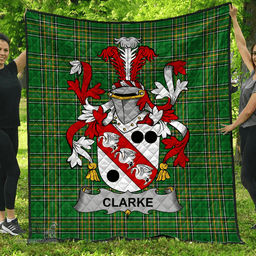 Scottish Clarke Irish Coat of Arms Family Crest Quilt Irish National Tartan Irish County Quilts