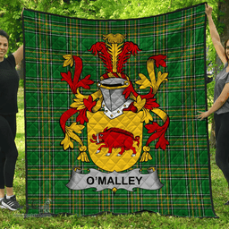 Scottish Malley Or O'Malley Irish Coat of Arms Family Crest Quilt Irish National Tartan Irish County Quilts