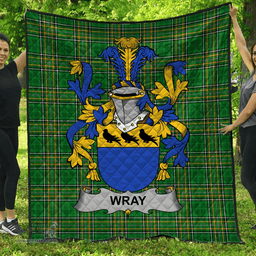 Scottish Wray Irish Coat of Arms Family Crest Quilt Irish National Tartan Irish County Quilts