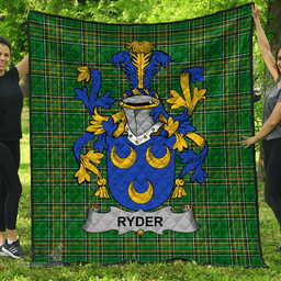 Scottish Ryder Irish Coat of Arms Family Crest Quilt Irish National Tartan Irish County Quilts