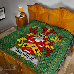 Scottish Kirkwood Irish Coat of Arms Family Crest Quilt Irish National Tartan Irish County Quilts