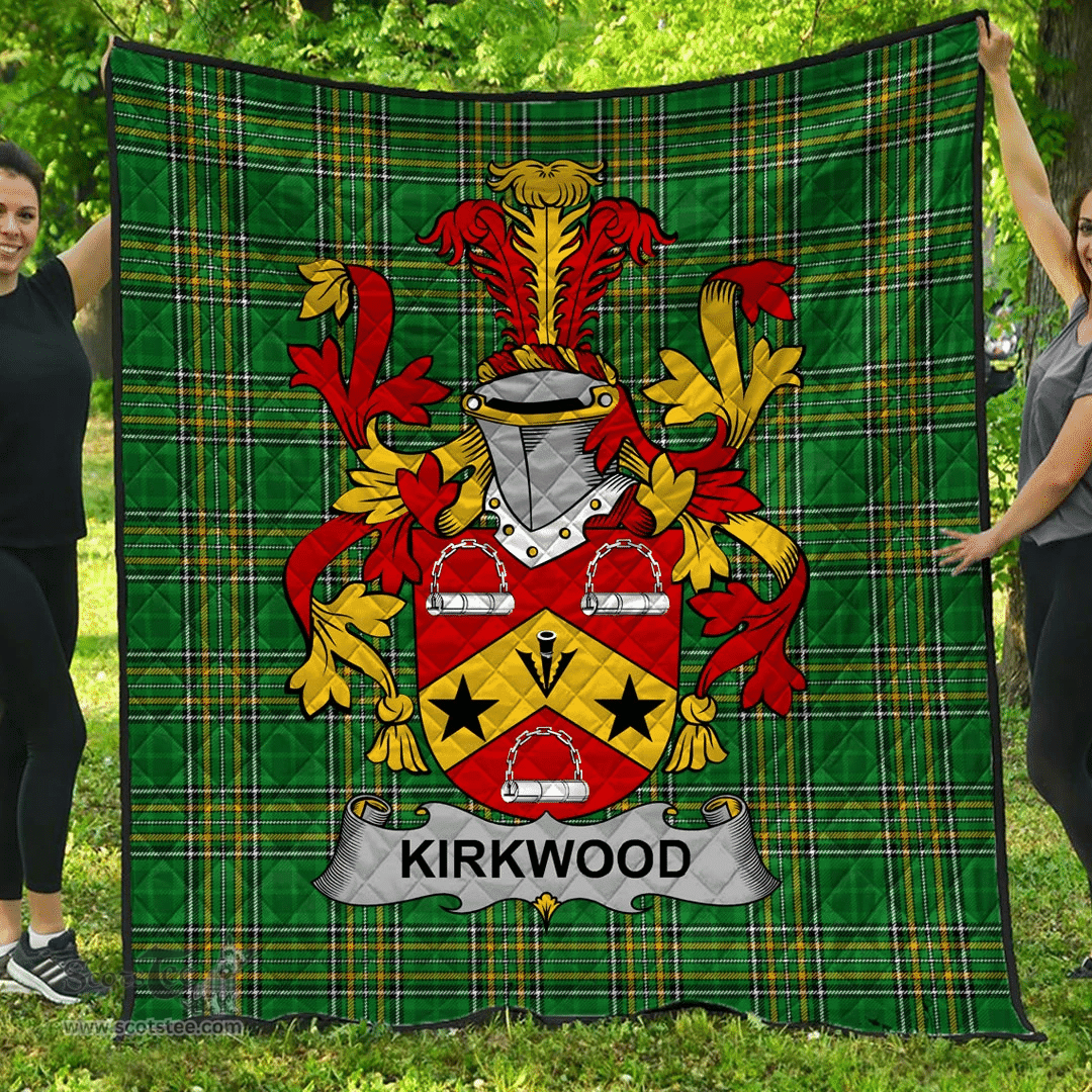Scottish Kirkwood Irish Coat of Arms Family Crest Quilt Irish National Tartan Irish County Quilts