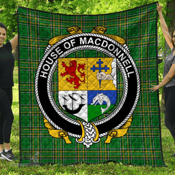 Scottish House Of Macdonnell (Of The Glens) Irish Coat of Arms Family Crest Quilt Irish National Tartan Irish County Quilts