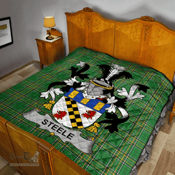 Scottish Steele Irish Coat of Arms Family Crest Quilt Irish National Tartan Irish County Quilts