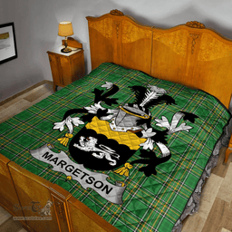 Scottish Margetson Irish Coat of Arms Family Crest Quilt Irish National Tartan Irish County Quilts