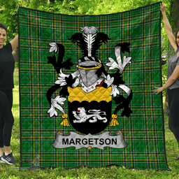 Scottish Margetson Irish Coat of Arms Family Crest Quilt Irish National Tartan Irish County Quilts