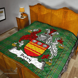 Scottish Berry Irish Coat of Arms Family Crest Quilt Irish National Tartan Irish County Quilts