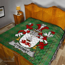 Scottish O?Twomey Irish Coat of Arms Family Crest Quilt Irish National Tartan Irish County Quilts