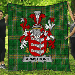 Scottish Armstrong Irish Coat of Arms Family Crest Quilt Irish National Tartan Irish County Quilts