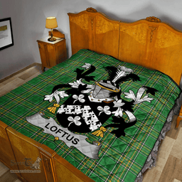 Scottish Loftus Irish Coat of Arms Family Crest Quilt Irish National Tartan Irish County Quilts