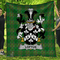 Scottish Loftus Irish Coat of Arms Family Crest Quilt Irish National Tartan Irish County Quilts