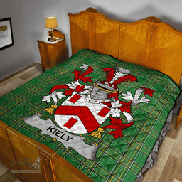 Scottish Kiely Irish Coat of Arms Family Crest Quilt Irish National Tartan Irish County Quilts