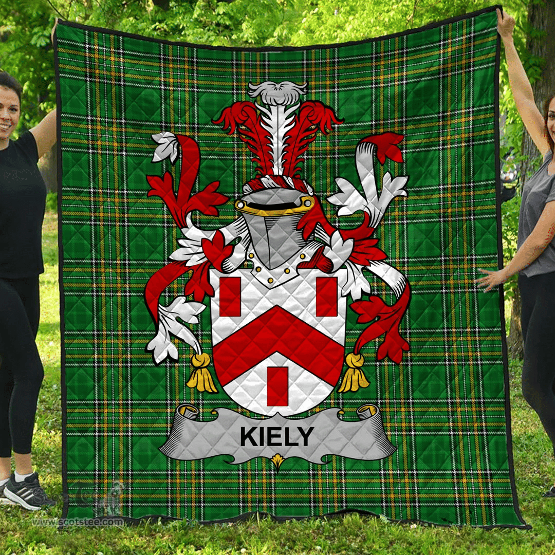 Scottish Kiely Irish Coat of Arms Family Crest Quilt Irish National Tartan Irish County Quilts