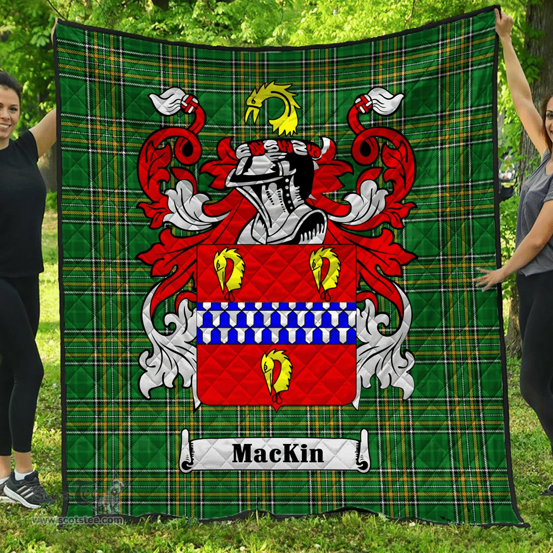 Scottish Mackin Irish Coat of Arms Family Crest Quilt Irish National Tartan Irish County Quilts