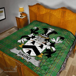 Scottish Daunt Irish Coat of Arms Family Crest Quilt Irish National Tartan Irish County Quilts