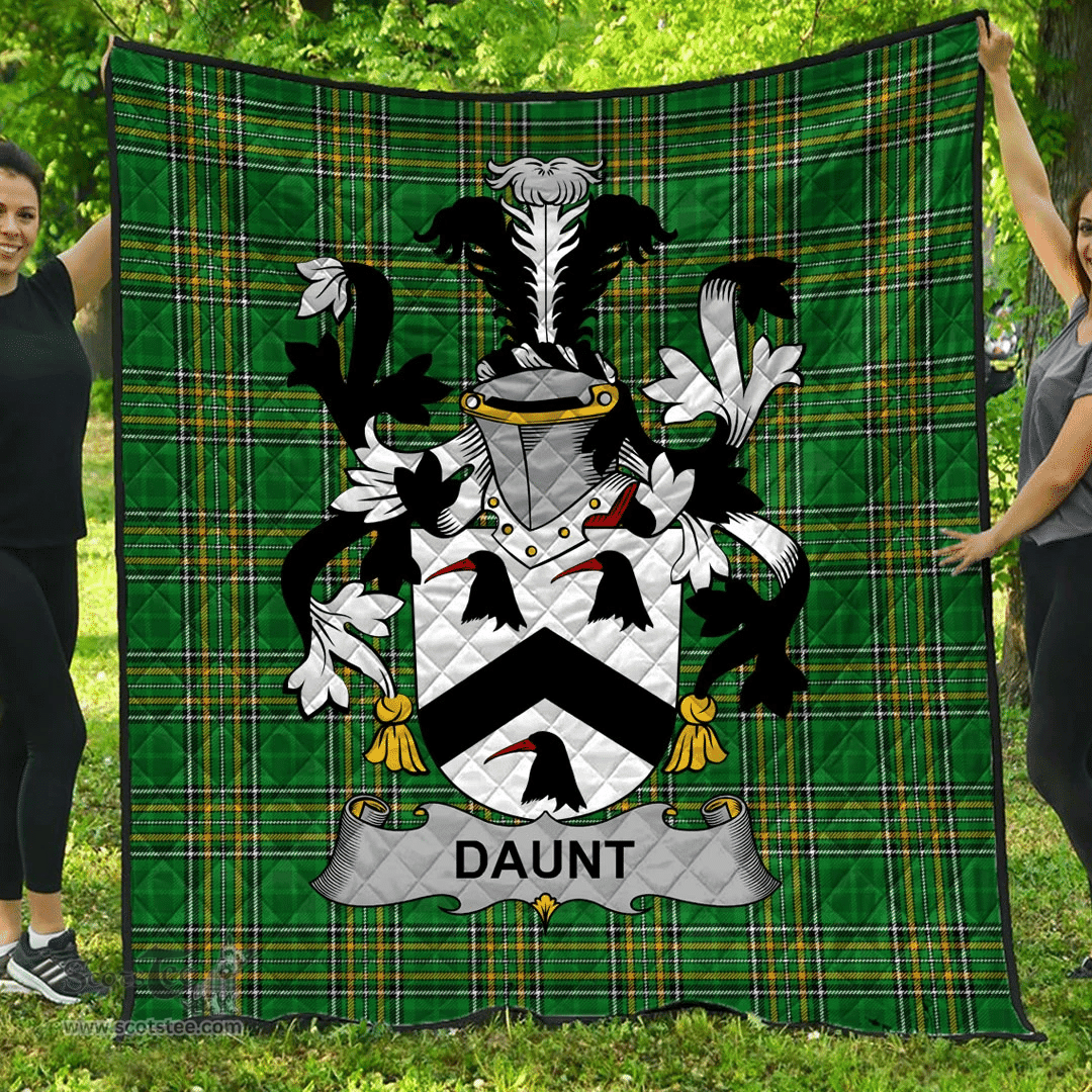 Scottish Daunt Irish Coat of Arms Family Crest Quilt Irish National Tartan Irish County Quilts