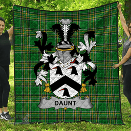 Scottish Daunt Irish Coat of Arms Family Crest Quilt Irish National Tartan Irish County Quilts