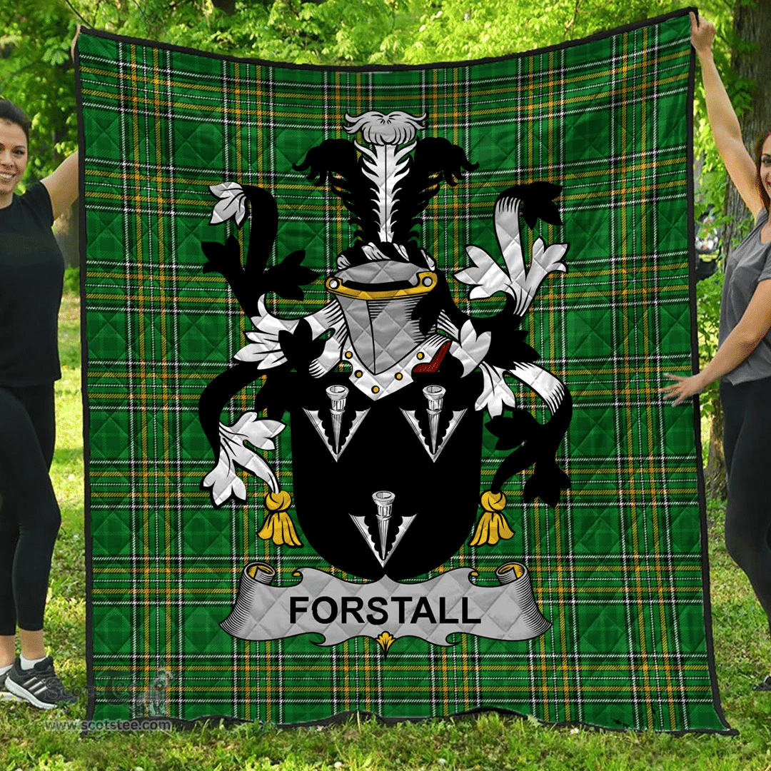 Scottish Forstall Irish Coat of Arms Family Crest Quilt Irish National Tartan Irish County Quilts