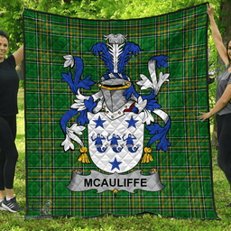 Scottish Mcauliffe Irish Coat of Arms Family Crest Quilt Irish National Tartan Irish County Quilts