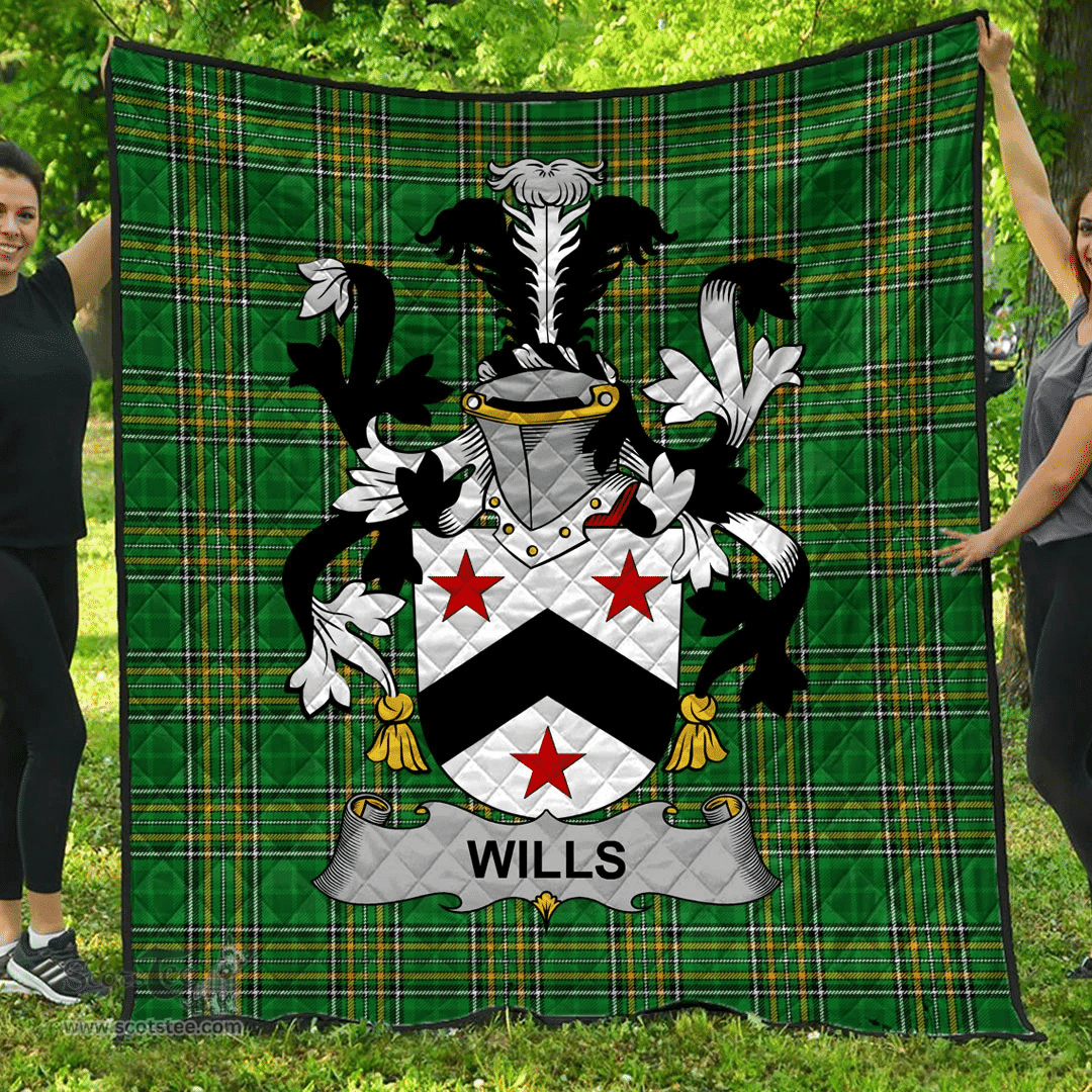 Scottish Wills Irish Coat of Arms Family Crest Quilt Irish National Tartan Irish County Quilts