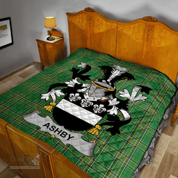 Scottish Ashby Irish Coat of Arms Family Crest Quilt Irish National Tartan Irish County Quilts