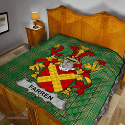 Scottish Farren Or O'Farren Irish Coat of Arms Family Crest Quilt Irish National Tartan Irish County Quilts